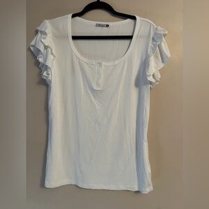 Elegant White Ruffle Sleeve Blouse